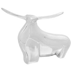 Vidaxl Skulptura bika srebrna 37 x 44 x 17 cm Aluminij