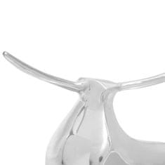 Vidaxl Skulptura bika srebrna 37 x 44 x 17 cm Aluminij
