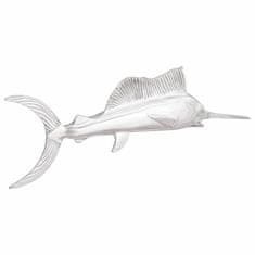 Vidaxl Skulptura srebrna 91 x 8 x 26 cm Aluminij
