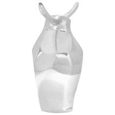 Vidaxl Skulptura bika srebrna 37 x 44 x 17 cm Aluminij