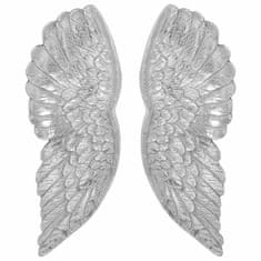Vidaxl Skulptura kril srebrna 17 x 5 x 59 cm Aluminij