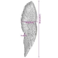 Vidaxl Skulptura kril srebrna 17 x 5 x 59 cm Aluminij