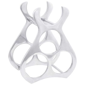 Vidaxl Stojalo za vino srebrna 23 x 14 x 28 cm Aluminij