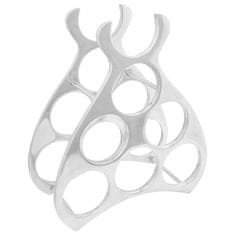 Vidaxl Stojalo za vino srebrna 38 x 33 x 13 cm Aluminij