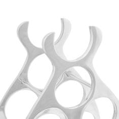 Vidaxl Stojalo za vino srebrna 38 x 33 x 13 cm Aluminij