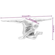 Vidaxl Skulptura srebrna 91,5 x 32 x 33 cm Aluminij