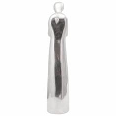 Vidaxl Skulptura srebrna 10 x 16 x 49 cm Aluminij