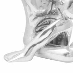 Vidaxl Skulptura srebrna 63 x 20 x 22 cm Aluminij