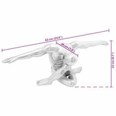 Vidaxl Skulptura srebrna 63 x 20 x 22 cm Aluminij