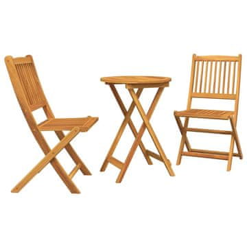 Vidaxl Vrtnik Bistro Set 3 szt. Rjava Masiven les akacije