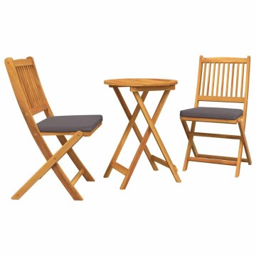 Vidaxl Vrtnik Bistro Set 3 pcs Rjava Trden akacijev les