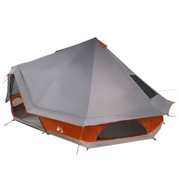 Vidaxl Tipi šotor s streho Siva in oranžna 680 x 430 x 270 cm tafeta