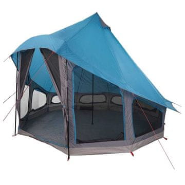 Vidaxl Družinski tipi šotor s streho Modra 404 x 370 x 270 cm