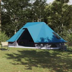 Vidaxl Družinski tipi šotor s streho Modra 680 x 430 x 270 cm
