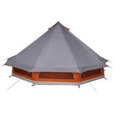 Vidaxl Družinski tipi šotor Siva in oranžna 508 x 470 x 300 cm