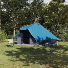 Vidaxl Družinski tipi šotor s streho Modra in siva 358 x 296 x 258 cm