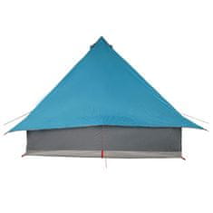 Vidaxl Družinski tipi šotor s streho Modra in siva 358 x 296 x 258 cm