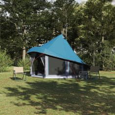 Vidaxl Družinski tipi šotor s streho Modra 404 x 370 x 270 cm