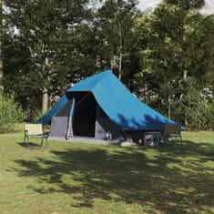 Vidaxl Družinski tipi šotor s streho Modra 364 x 281 x 257 cm