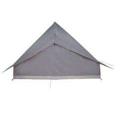 Vidaxl Družinski tipi šotor Siva in oranžna 364 x 281 x 257 cm