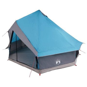 Vidaxl Družinski tipi šotor s streho Modra in siva 400 x 346 x 250 cm