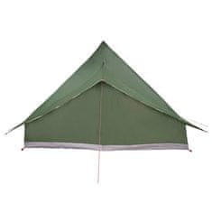 Vidaxl Družinski tipi šotor s streho Zelena 364 x 281 x 257 cm