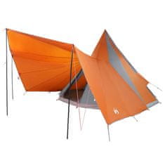 Vidaxl Družinski tipi šotor Siva in oranžna 510 x 690 x 330 cm