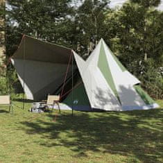 Vidaxl Družinski tipi šotor s streho Zelena in bež 510 x 690 x 330 cm
