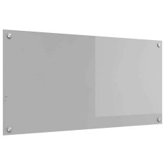 Vidaxl Zaščita za kuhinjo Svetlo siva 100 x 50 x 0.6 cm kaljeno steklo