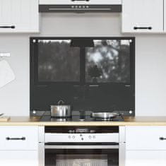 Vidaxl Zaščita za kuhinjo Temno siva 80 x 60 x 0.6 cm kaljeno steklo