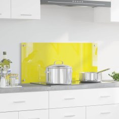 Vidaxl Zaščita za kuhinjo Rumena 90 x 40 x 0.6 cm kaljeno steklo
