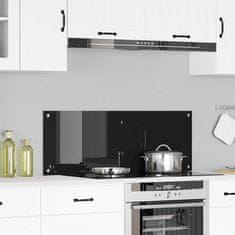 Vidaxl Zaščita za kuhinjo Črna 110 x 40 x 0.6 cm kaljeno steklo