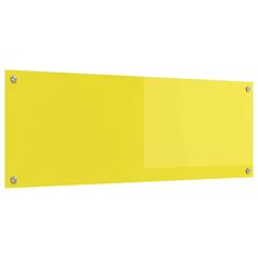 Vidaxl Zaščita za kuhinjo Rumena 110 x 40 x 0.6 cm kaljeno steklo