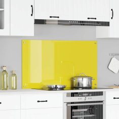 Vidaxl Zaščita za kuhinjo Rumena 110 x 60 x 0.6 cm kaljeno steklo