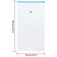 Vidaxl Vrečke za shranjevanje 5 kos Prozorna in modra 120 x 70 cm