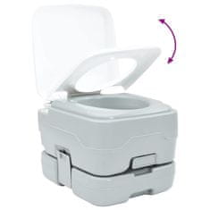 Vidaxl Prenosni kamperski WC Sivo in belo 41.5 x 36.5 x 30 cm Plastika