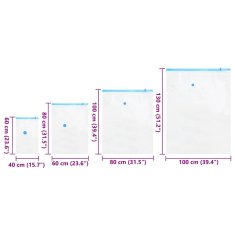 Vidaxl Vrečke za shranjevanje 15 kos Prozorna in modra 130 x 100 cm