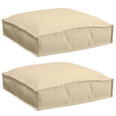Vidaxl Blazina za sedež palete 2 pcs Bež 40 x 40 x 8 cm Oxford tkanina