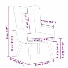Vidaxl fotelj Taupe 63 x 67 x 94 cm Tkanina in vezan les