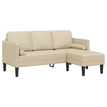 Vidaxl Kavčna garnitura Krem 173 x 131 x 67 cm blago