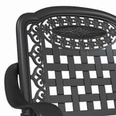 Vidaxl Komplet vrtne mize 3 pcs Črna Lit aluminij