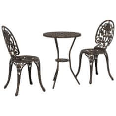 Vidaxl 3-delni vrtnarski bistro set bronasta lita aluminij