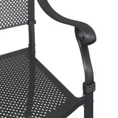 Vidaxl Komplet vrtne mize 3 pcs Črna Lit aluminij