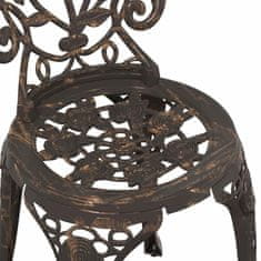 Vidaxl 3-delni vrtnarski bistro set bronasta lita aluminij