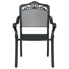 Vidaxl Komplet vrtne mize 3 pcs Črna Lit aluminij