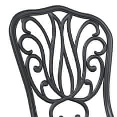 Vidaxl 3-delni črni vrtni bistro set iz litega aluminija