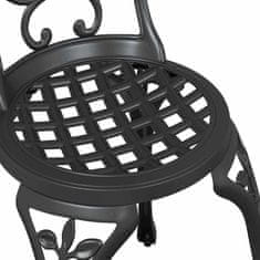 Vidaxl 3-delni črni vrtni bistro set iz litega aluminija