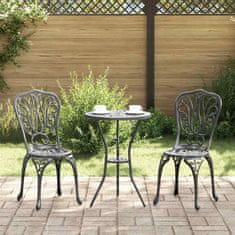 Vidaxl 3-delni črni vrtni bistro set iz litega aluminija