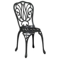 Vidaxl 3-delni črni vrtni bistro set iz litega aluminija