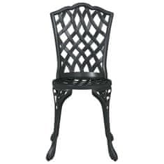 Vidaxl 3-delni vrtnarski bistro set črno lito aluminij